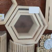 Продажа полки комплект 3шт (хвоя) "соты" (сорт ав) в Тюмени  в интернет-магазине Vseizdereva