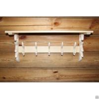 Продажа вешалка с полкой (липа) 5 крючков 760х300х200 (двойной крючок) в Тюмени  в интернет-магазине Vseizdereva