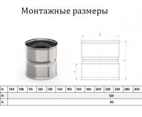 Продажа адаптер мм 1,0мм нерж ф140х140,(мама/мама) h=120мм умк в Тюмени  в интернет-магазине Vseizdereva