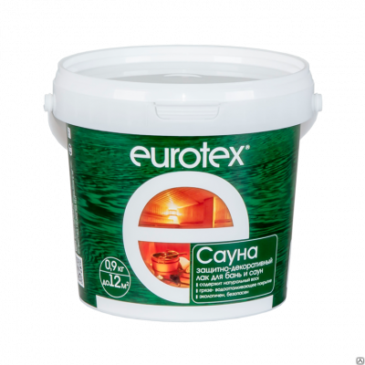 Продаем пропитка защитная для бани и сауны "eurotex" сауна 0,9кг (+5°c) //6 в Тюмени по доступным ценам.