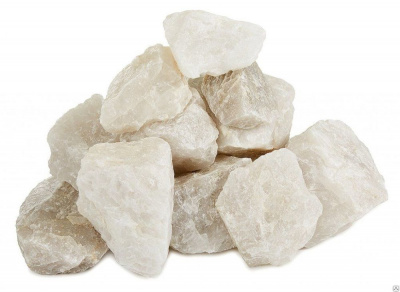 Продаем камни для бани (колотые) кварц (коробка 10кг) фракция 70-150 в Тюмени по доступным ценам.